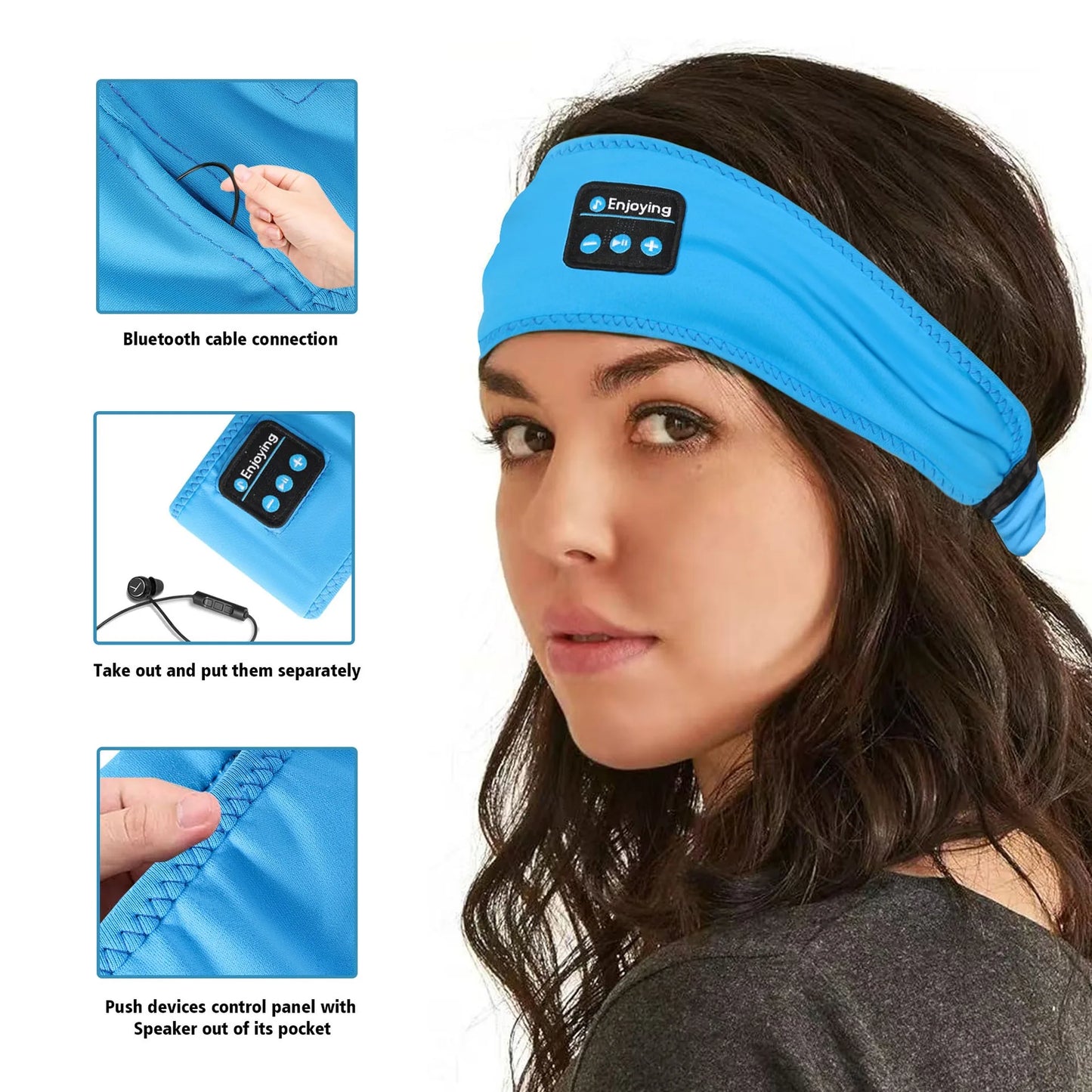Bluetooth Earphones Sports Sleeping Headband Elastic Wireless Headphones Music Eye Mask Wireless Bluetooth Headset Headband