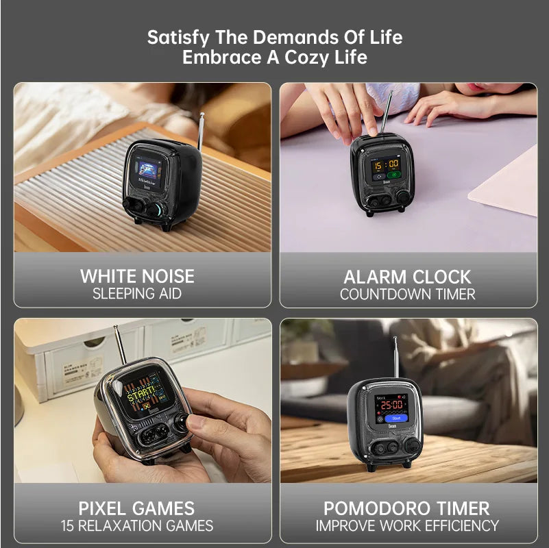 T-Tiivoo-2 Mini Retro White Noise Bluetooth Speaker Portable Vintage Sleep Aid Bluetooth Speaker High Quality Subwoofer