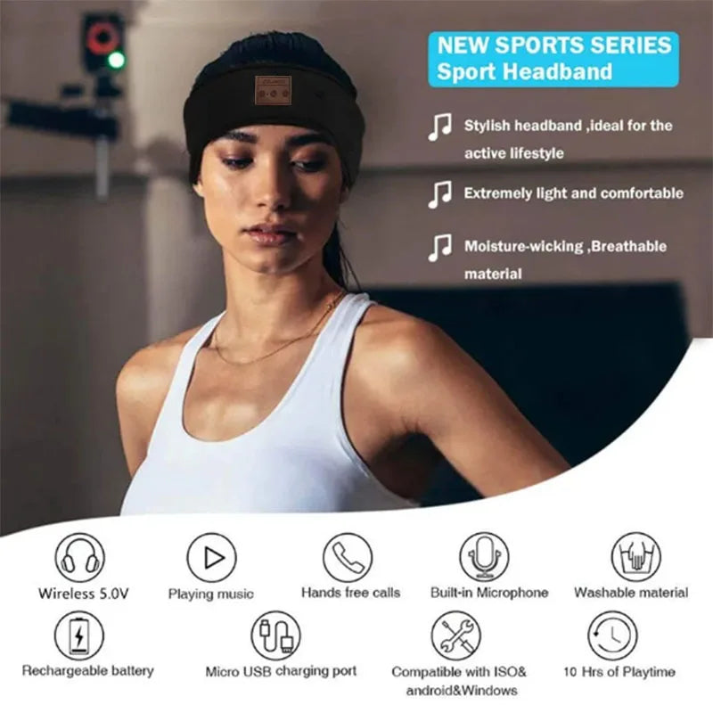 Bluetooth Earphones Sports Sleeping Headband Elastic Wireless Headphones Music Eye Mask Wireless Bluetooth Headset Headband