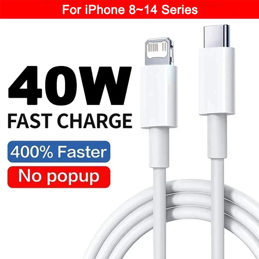 For Apple 40W Type C Fast Charger for Iphone 16 15 17 14 13 12 11 Pro Max plus PD Charging Cable USB C Charger Phone Accessories